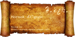 Hornok Ágnes névjegykártya